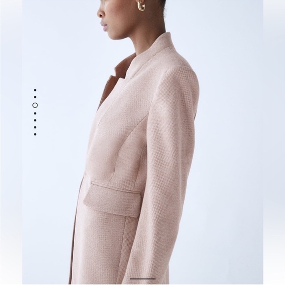 Zara Pink lapel Frock Coat Size S - Picture 3 of 12